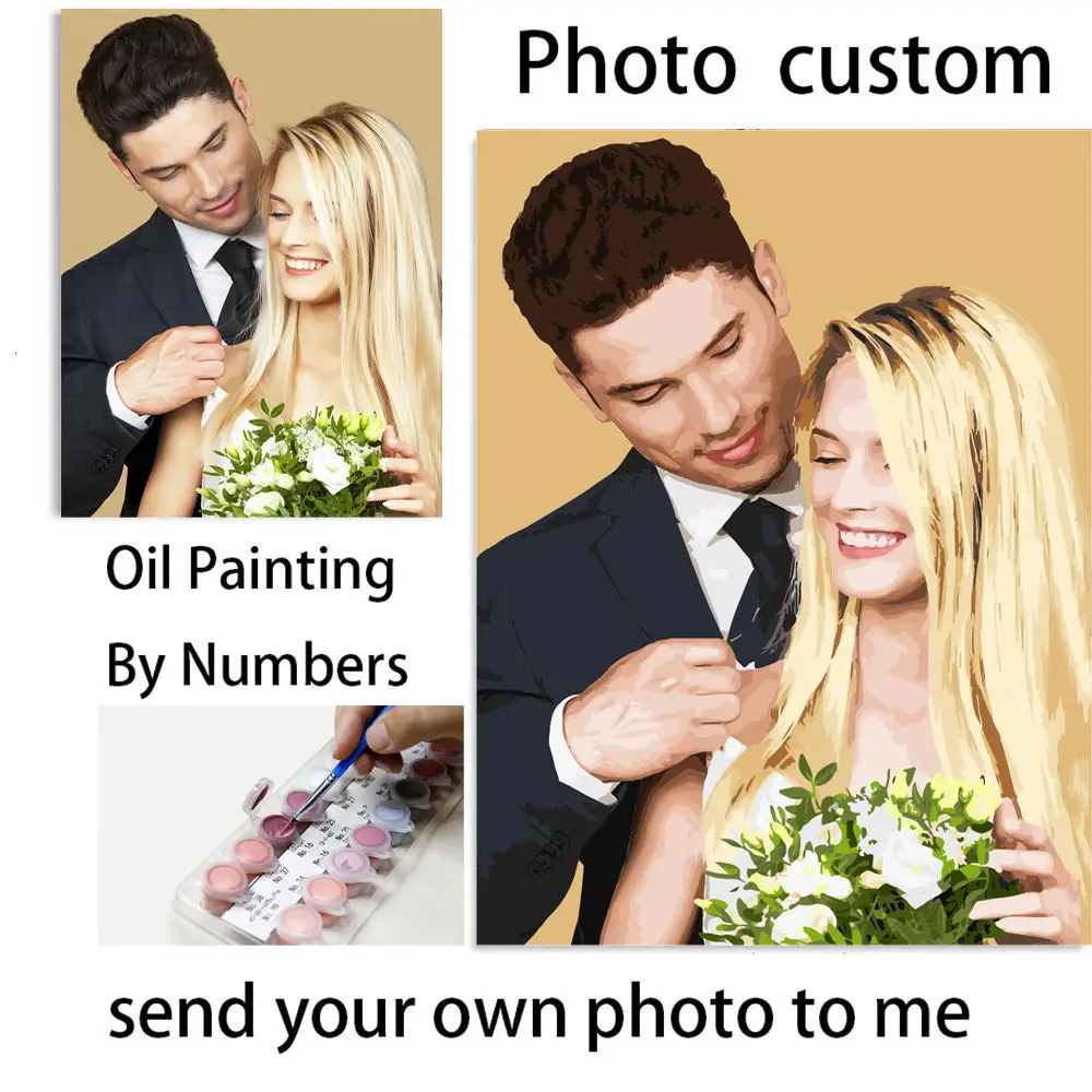 Custom Paint by Numbers For Adults Dropshipping Photo Kits Gift Picture Oil Acrylic Painting Number DIY On Canvas Personality