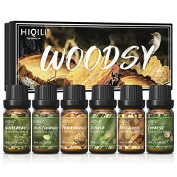 HIQILI Fragrance Oils Set-Woody Theme | TOP 6 Gift Set Use For Aromatherapy,Diffuser,Humidifier,Candles | Car,Home,Hotel,Travel