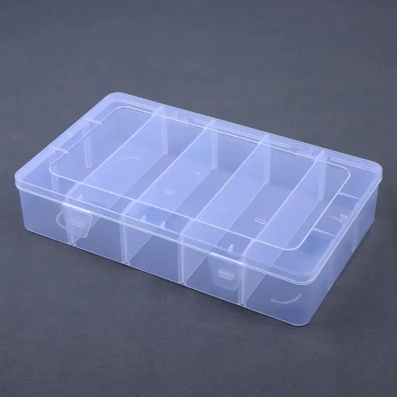 2PCS/3PCSClear Plastic Storage Box With Adjustable Grids And Transparent Design Perfect For Organizing Jewelry