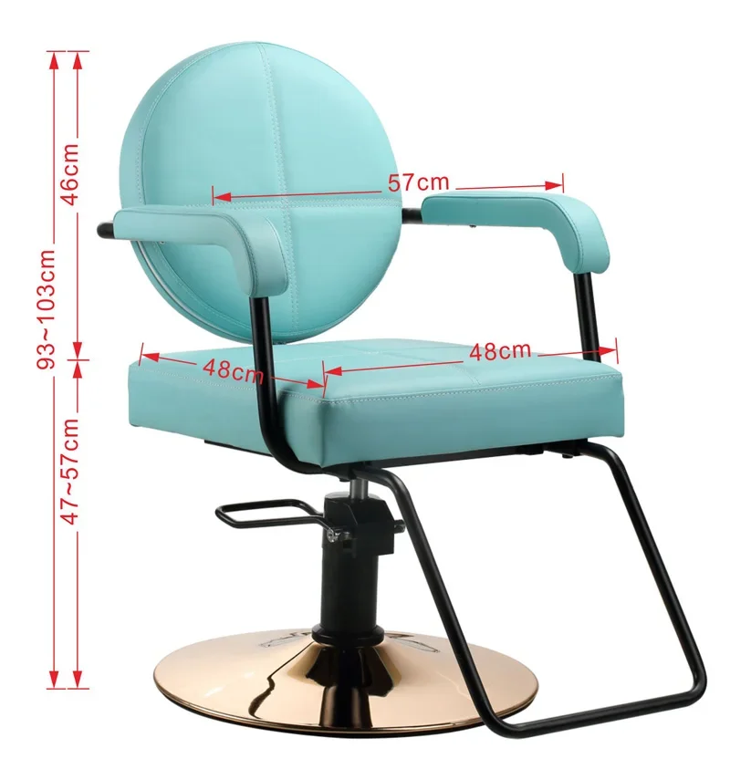 Barber Shop round Backrest Square Backrest Salon Chair Golden Chassis