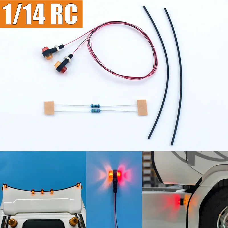 Simulation 1/14 LED 3V Position Lamp side Lights for Tamiya RC Truck SCANIA 770S R620 VOLVO BENZ Arocs MAN TGX Car Accessories