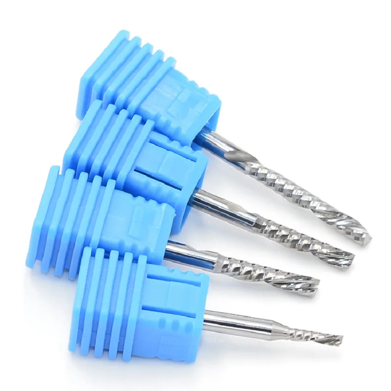 6mm Left Spiral milling cutter down cut one Flute router bit CNC end mill carbide milling cutter Accessories