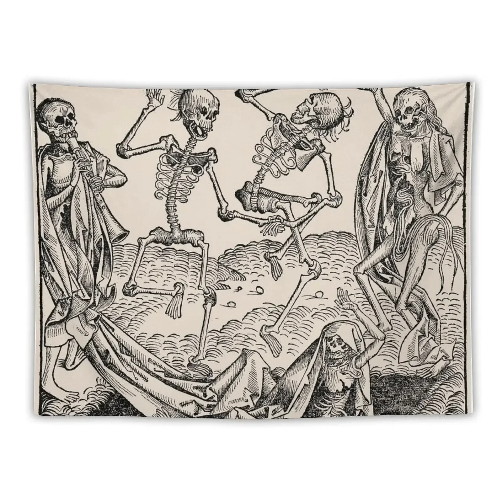 

Dance of Death / Dance of macabre Tapestry Wallpaper Wall Decorations Room Aesthetic Tapestry