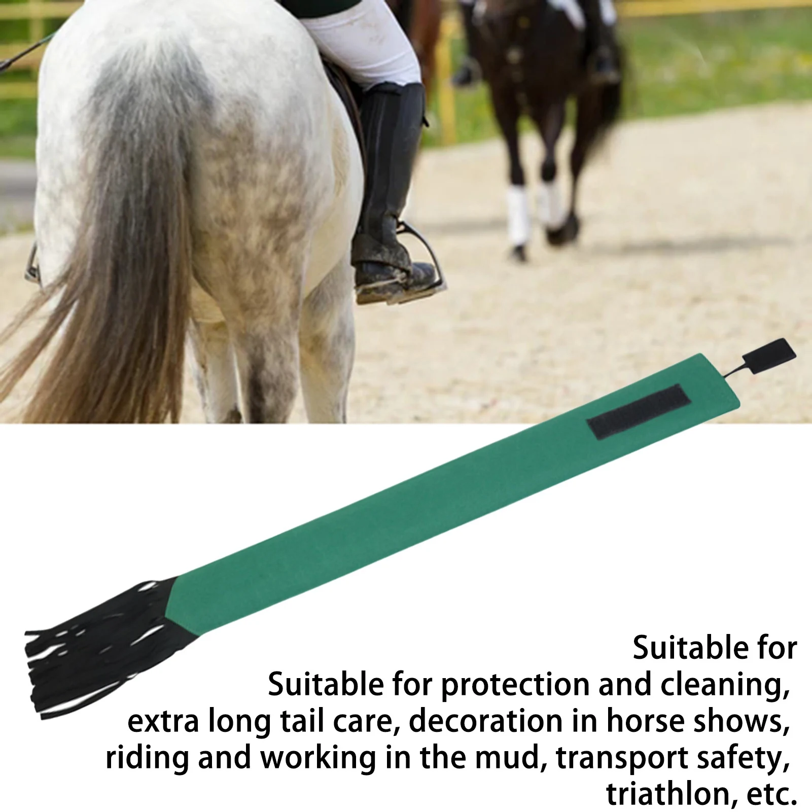 Horse Tail Bag Nonwoven Fabric Waterproof Breathable Horse Tail Protector Guard with Fringe Horse Tail Protective Sleeve