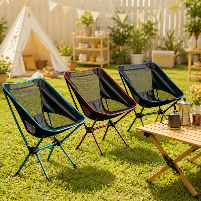 

Portable Lake Blue Moon Chair, Ultralight Detachable Folding Seat, Perfect for Camping, Hiking, Fishing & Garden Trips