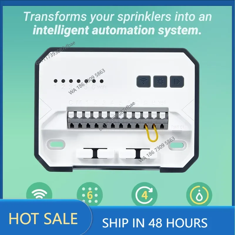 IIC-600-WIFI 6 Zones Smart Sprinkler Controller with Wi-Fi Control for Greenhouse, POOL, LAWN,