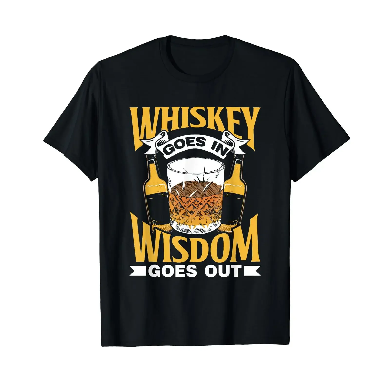 Le Whisky Entre La Sagesse Sort Boire Buveur T Shirt vintage Washed designer clothes graphic Slightly Soft