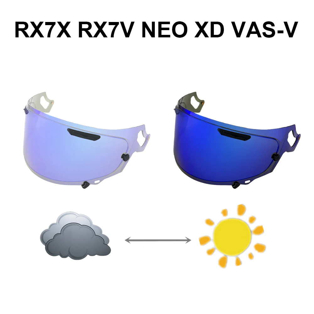 

Photochromic Blue RX7X Helmet face Shield for RX-7X CORSAIR-X RX-7V RX7V NEO XD VAS-V VECTOR-X Vector X Defiant-X Defiant X