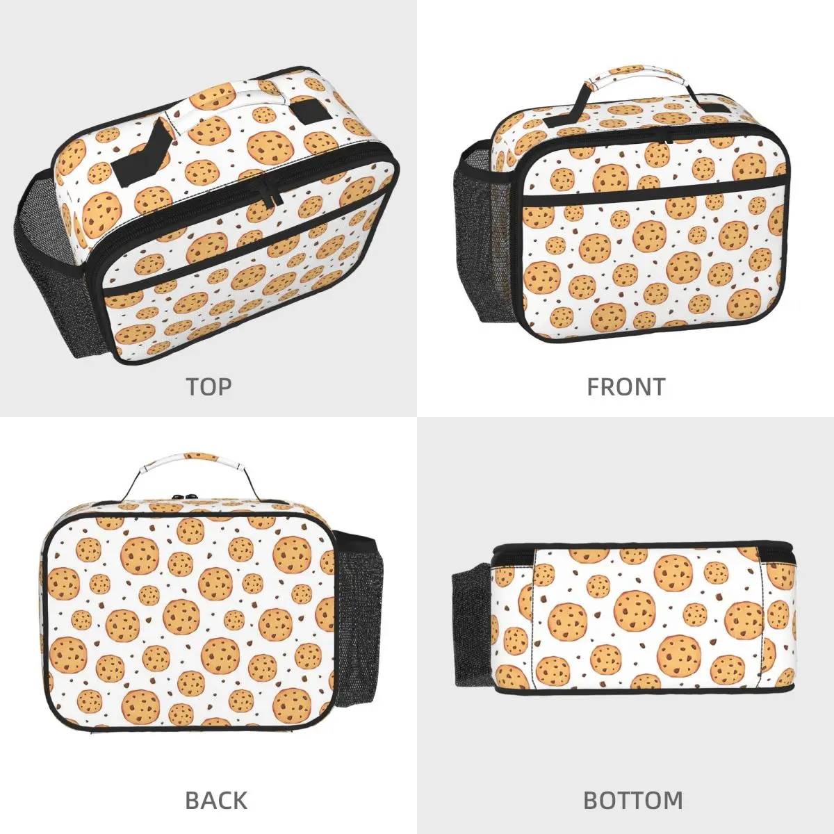 Chocolate Chip Cookies Insulated Lunch Bag for Women Kids Portable Food Boxes Thermal Lunch Box Tote