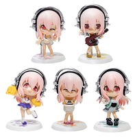 10CM Anime Figure Super Sonico Working Swimsuit Suit Chassis Q Version Model Dolls Toy Gift Collect Boxed Ornament PVC Material
