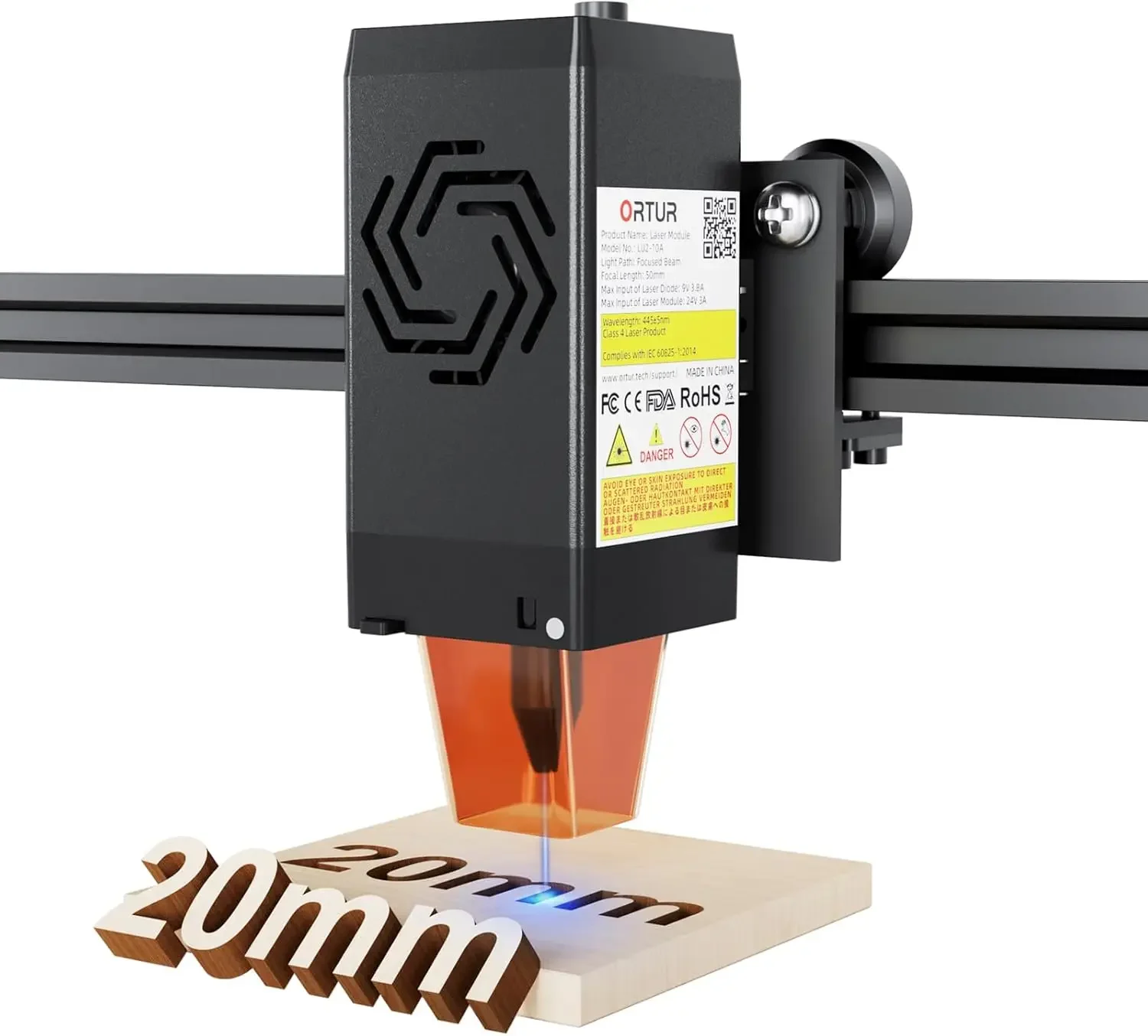 

Лазерный модуль ORTUR LU2-10A для Laser Master 2 Pro S2, 10000 мВт, головка с вспомогательным соплом для граверов, ультратонкий компактный дизайн