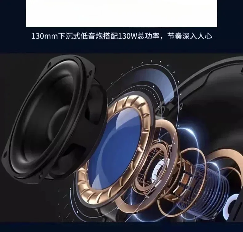 Audio Black Gold Collection Manhattan Glass 4 Wireless Bluetooth Speaker Subwoofer 3