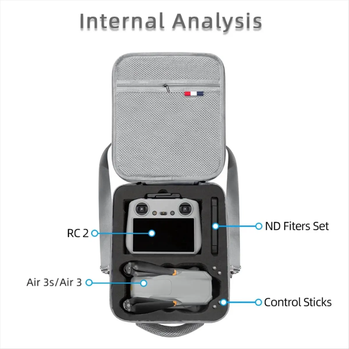 Qualified- Portable Storage Bag for Air 3 RC 2/RC N2 Carrying Case Travel Anti Drop Shoulder Box for DJI Air 3S Drone Accessoies