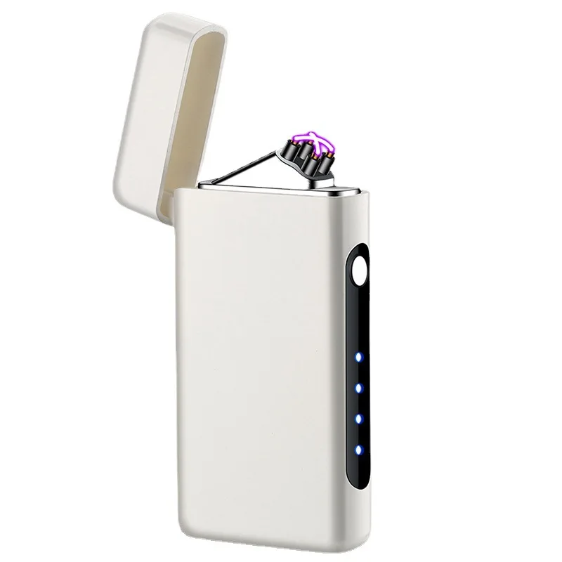 New Windproof USB Type-C Charging Double Arc Lighter Gift Plasma Outdoor Pulse LED Display Screen Men\'s Gift Rechargeable