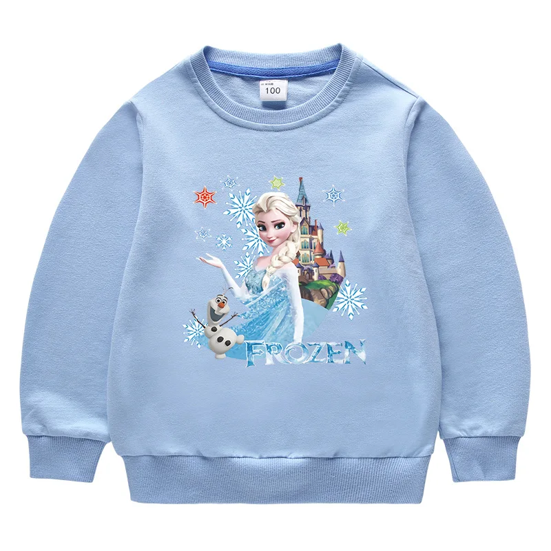 Disney Frozen Baby ubranka jesienno-zimowe bluzy z kapturem Elsa Princess Cosplay dziecięca koszula z długim rękawem dziecięca bluzki