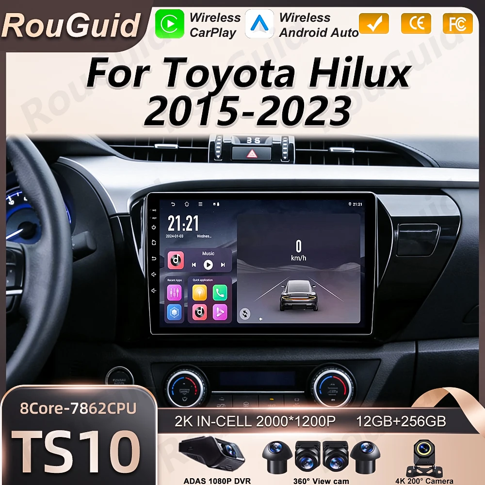 

Автомагнитола Android 16 для Toyota HILUX REVO VIGO IMV 2016-2020 с CarPlay, Bluetooth и мультимедийным плеером