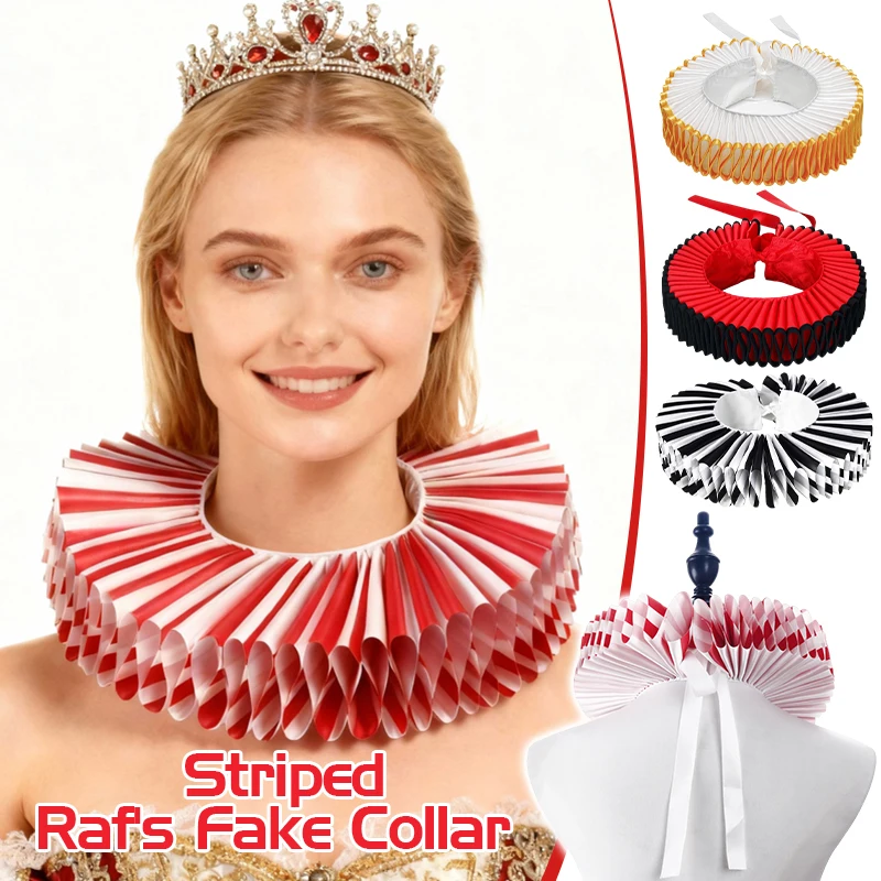 Clown Exaggerated Raf's Fake Collar European and American Men and Women Black and White Striped Collar Scarf Photography Props