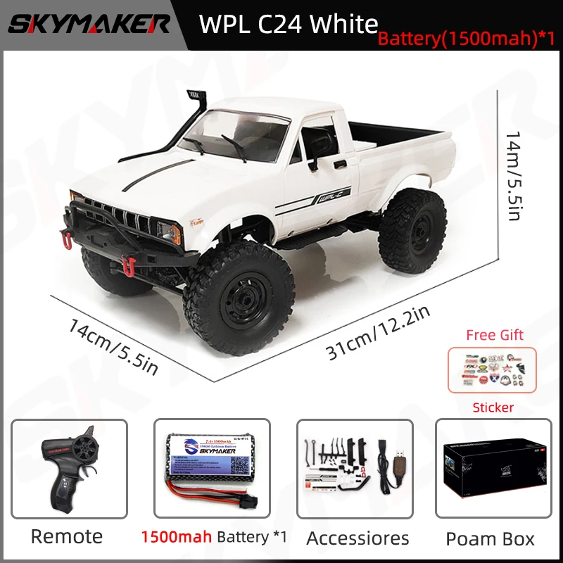 WPL C24-1 フルスケール RC カー 1:16 2.4 グラム 4WD ロック