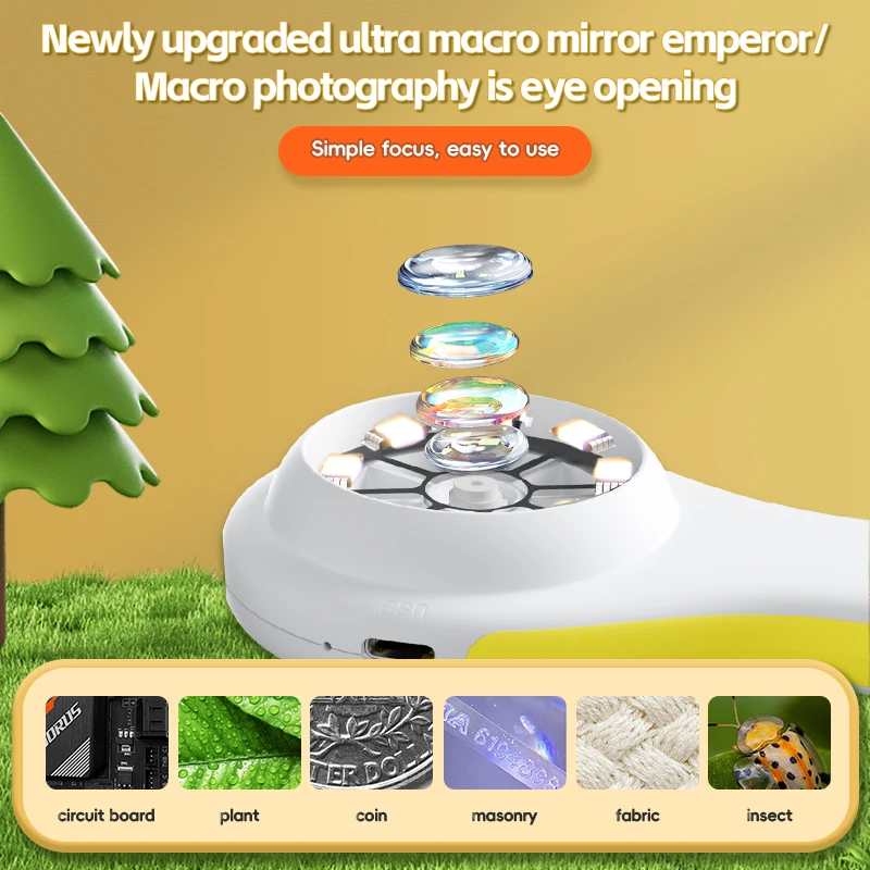 2Inch Screen 2MP 1080P 500x Digital Microscope CMOS Borescope Handheld Endoscope Camera Inspection Otoscope Magnifier