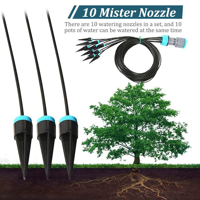 【Hot】10Pcs Drip Irrigation Kit Plant Watering System Adjustable Micro Irrigation Water-Saving System For Garden Greenhouse Pot P
