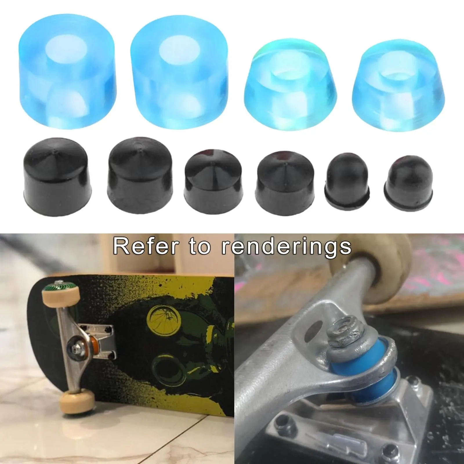 3-4pack Skateboard Truck Bushing Kit Shock Absorbers Soft for Outdoor Clear