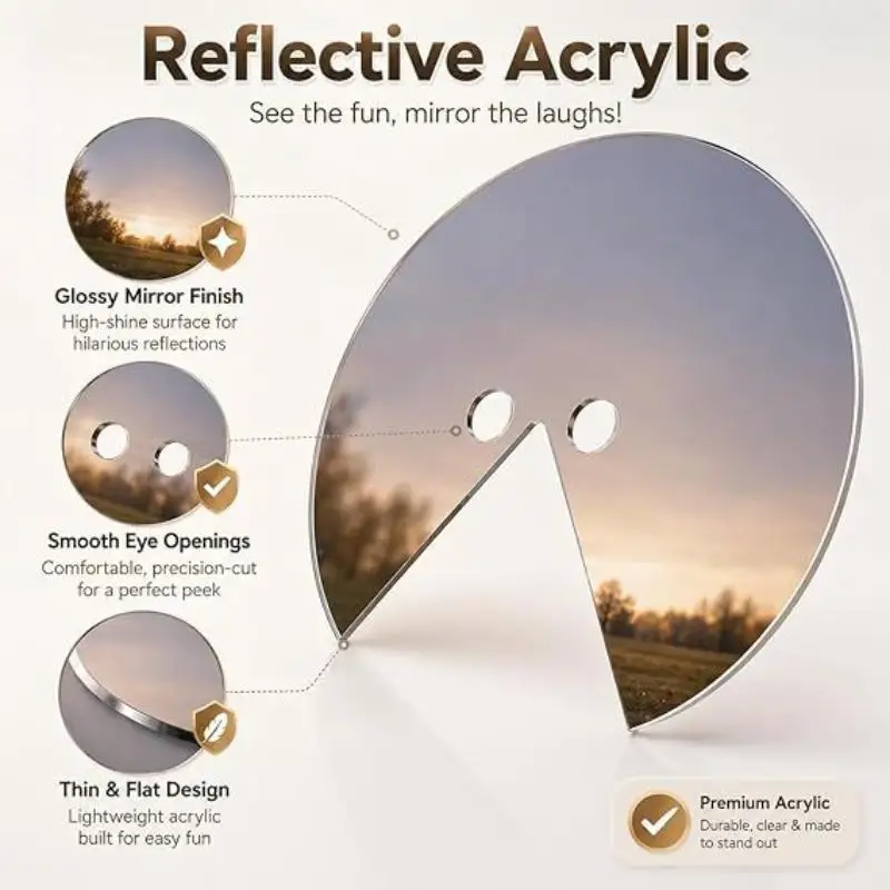 Mirror Face Mask Cool Reflective Mirror Effect Lightweight Portable for Music Festival Party Costume Accessories