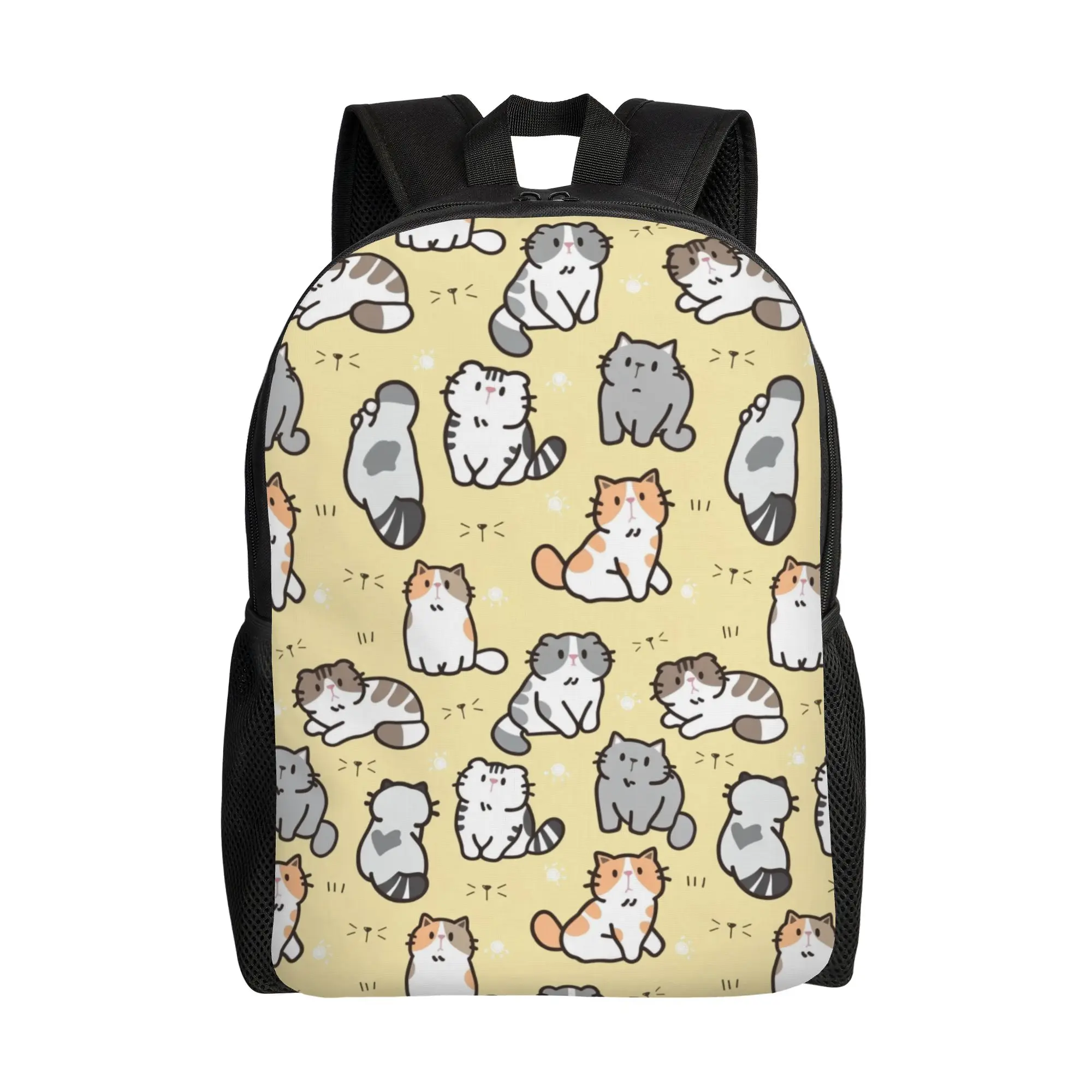 Black Cat Funny Cat Backpack  University Backpacks Unisex Designer Durable High School Bags Elegant Rucksack