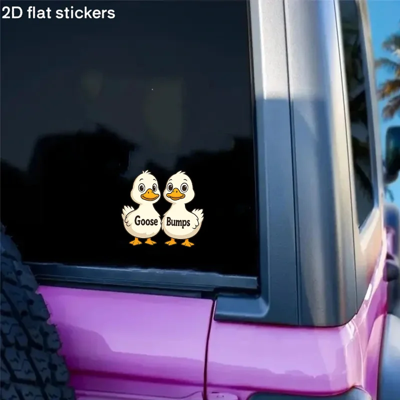 1PC Cute Goose Bumps Duck Car Sticker, Funny Decal for Car Windows Bumpers Laptops, Unique Decor for Auto Enthusiasts