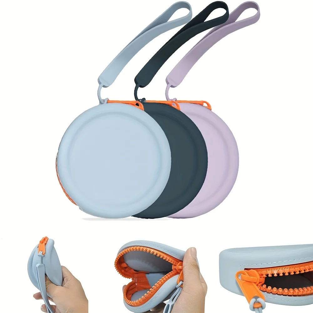 New Round Silicone Coin Purse Portable Data Cable Silicone Storage Bag Earphones Storage Box Digital Storage And Finishing Bag