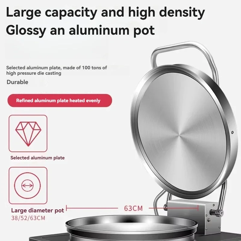 Countertop Double-Sided Electric Griddle with Automatic Temperature Control, 220V 2500W Pancake Maker