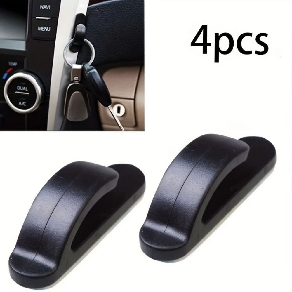 4PCS/SET Convenient Black Auto Car Truck Self Adhesive Hook Hanger Bag Purse Organizer Holder