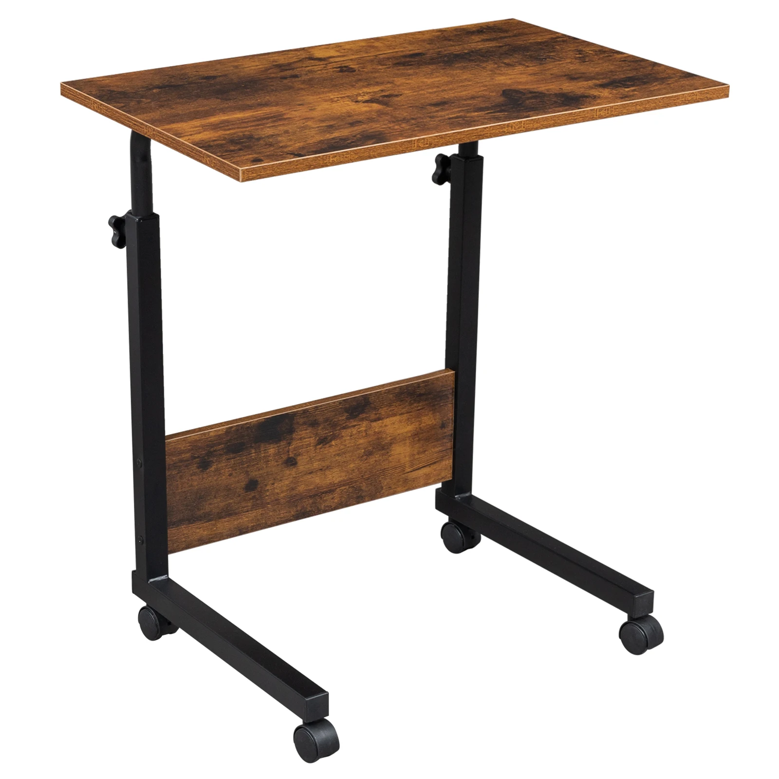 

Rollable & height-adjustable side table, 15mm thick board with baffle, practical home side table