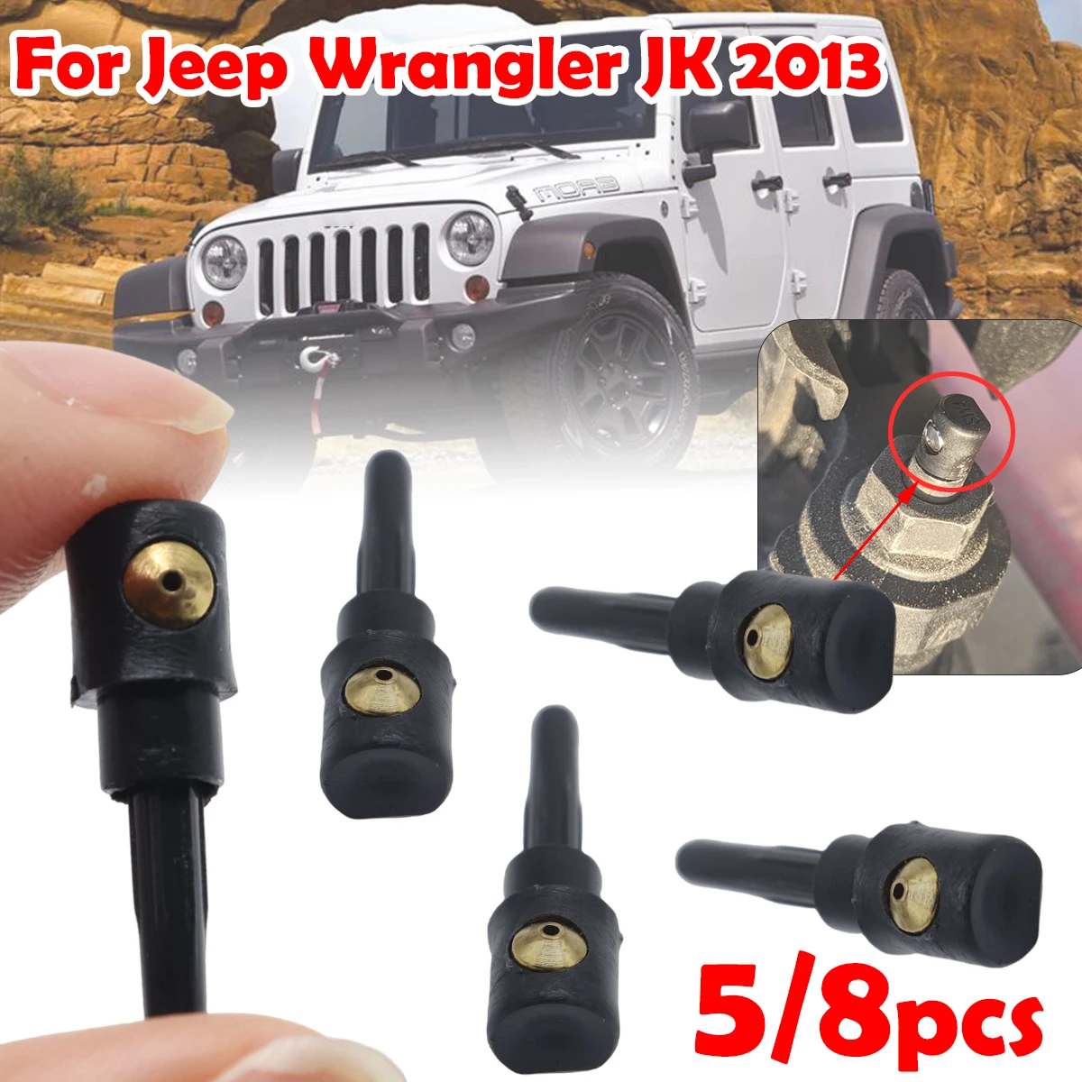 

5/8pcs For Jeep Wrangler JK 2013 Rear Windscreen Wiper Nozzle Washer Sprayer Jet Plastic Replacement 3B9955985A Car Accessories