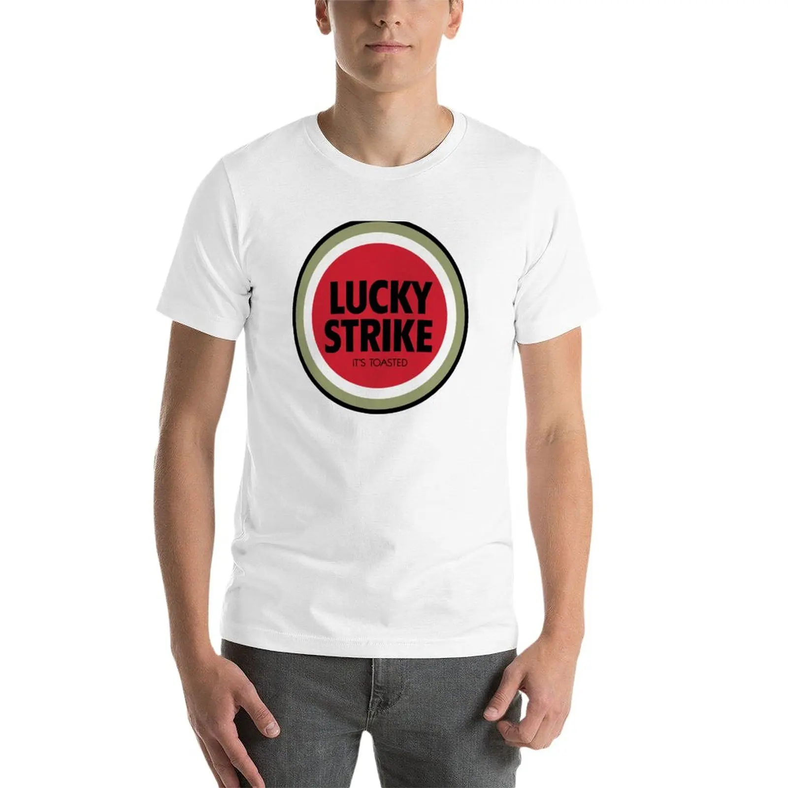 Camiseta de Lucky Strike para hombre, ropa hippie, tops en blanco, camisetas gráficas de anime