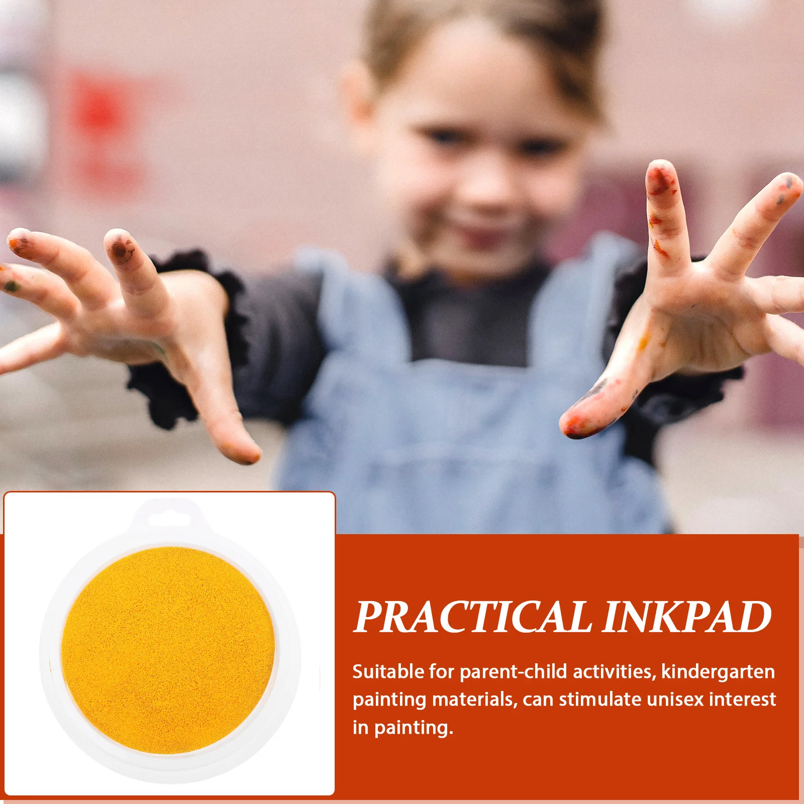 แผ่นหมึกพิมพ์มือรูปหกเหลี่ยม DIY สำหรับระบายสีบนฝ่ามือ ล้างออกได้ เหมาะสำหรับเด็ก วาดภาพ กราฟฟิตี สไตล์สุ่ม พกพาสะดวก