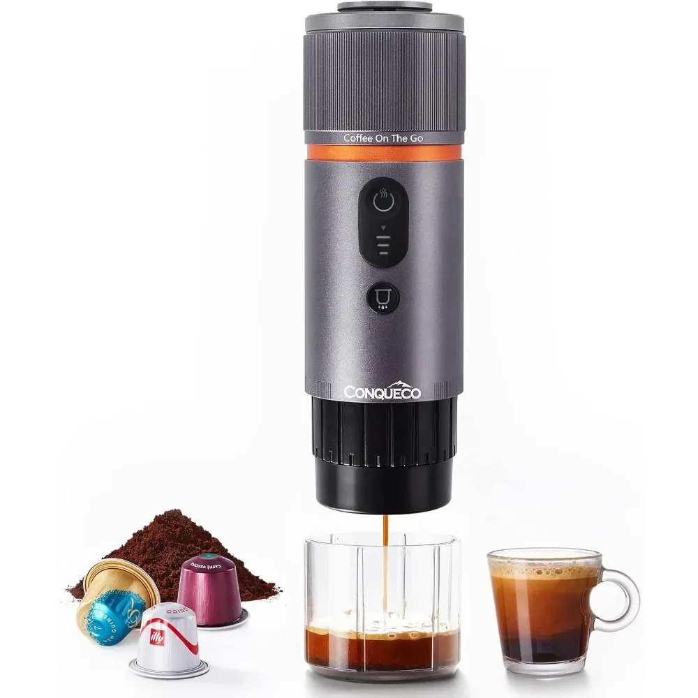 

Portable Espresso Machine Travel:12v Car Coffee Maker for Camping,Small Electric,2.5 Mins Heating,8 Cups Espresso for One Charge