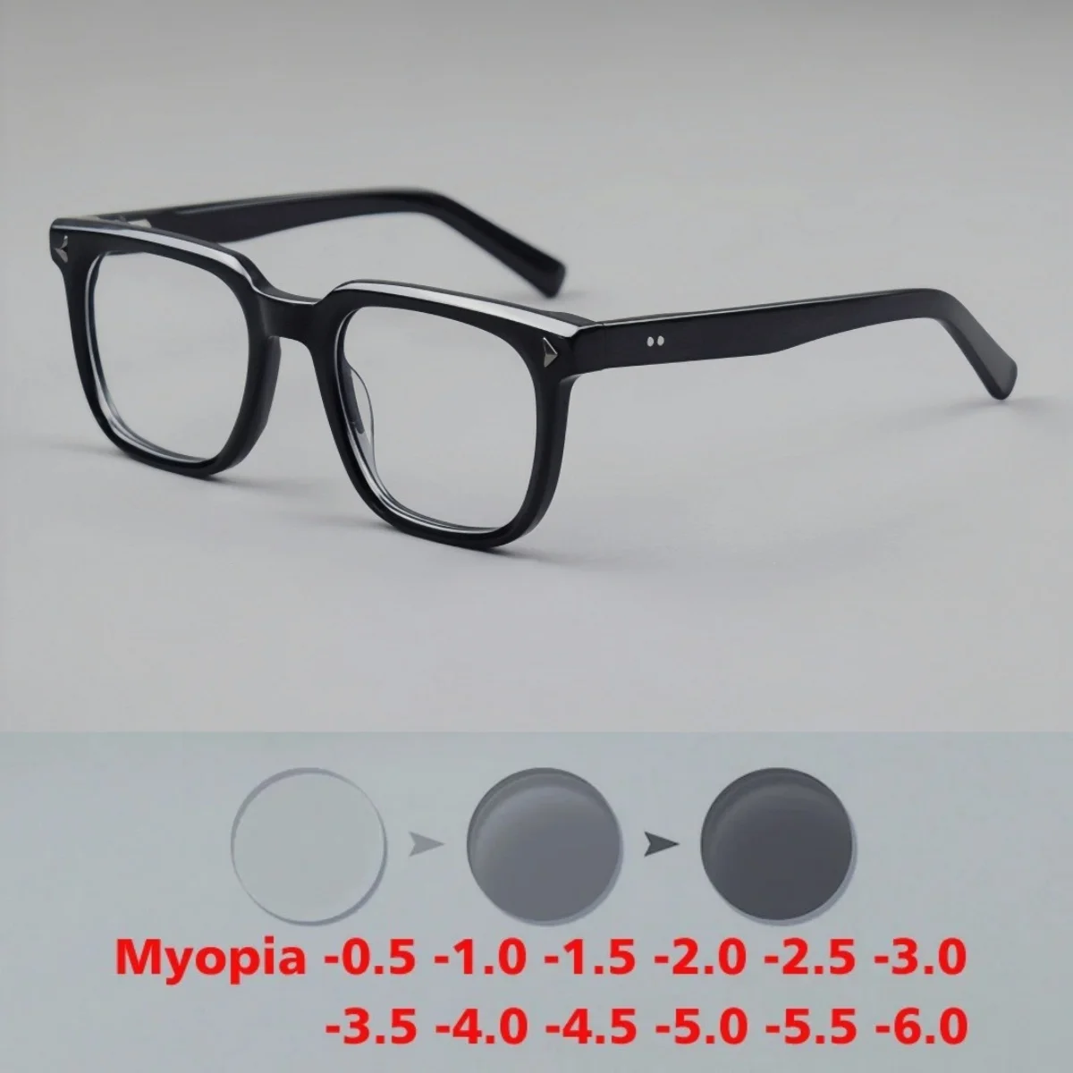 

Ultralight Acetate Retro Eyeware Anti Blue Light Reading Glasses Men Photochromic Myopia Prescription Glasses