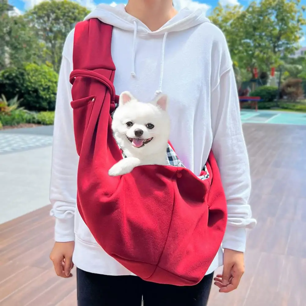 Pet Carrier for Small Dogs Cats Crossbody Cat Carrier Sling Portable Pet Carrying Bag with Safety Buckle Hands-free for Timid