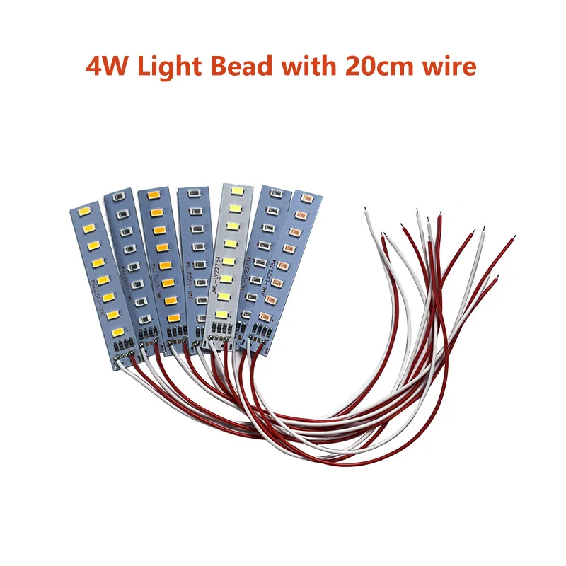 5PCS High Brightness 4W 5V LED SMD5730 Color Lamp Bead Light Board Bulb Light Source with 20cm Line Red Yellow Green Blue Light