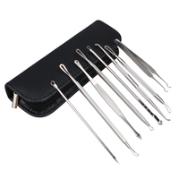 4 7 8PCS Acne Blackhead Comedone Black Spot Pimple Blemish Remover Skin Care Women Beauty Acne Treatment Pore Clean Needle Hook