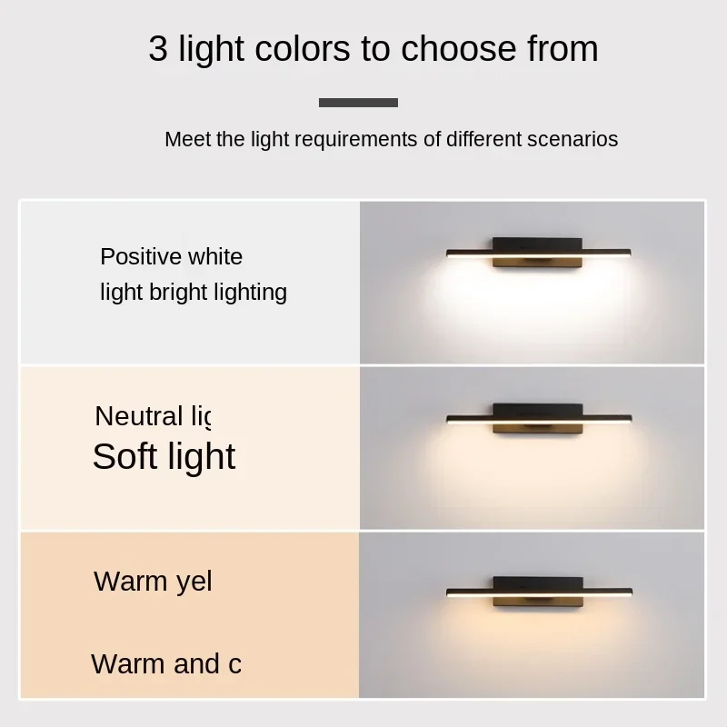 Lámpara de pared de aluminio, accesorio de luz Simple, AC110/220V, ángulo de luz ajustable giratorio de 330 ° para interiores