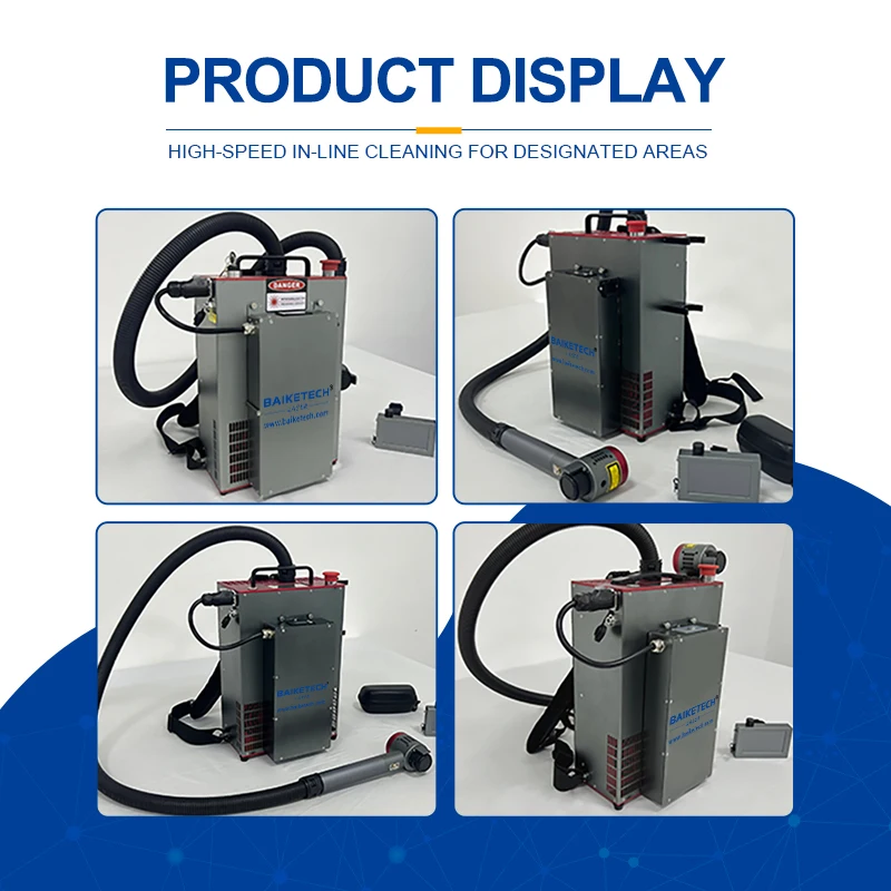 TH-FLC200SCBackpack Pulse Laser Cleaning Machine Handheld Mopa Laser Cleaner Paint Oil Rust Coating Removal