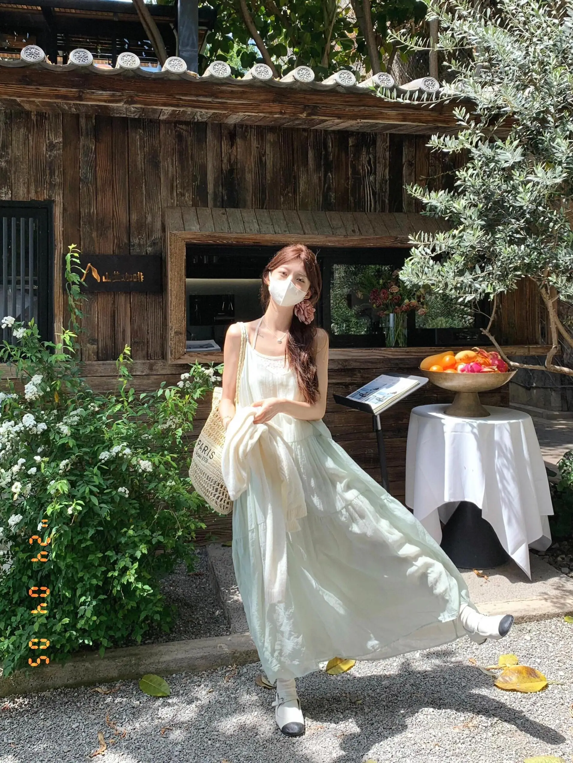 กระโปรงยาวทรงเอ รุ่น Mint een ter Dr Beach Vaion สำหรับผู้หญิง สไตล์หรูหราสำหรับฤดูร้อน เอวหลวม ไม่มีซิป