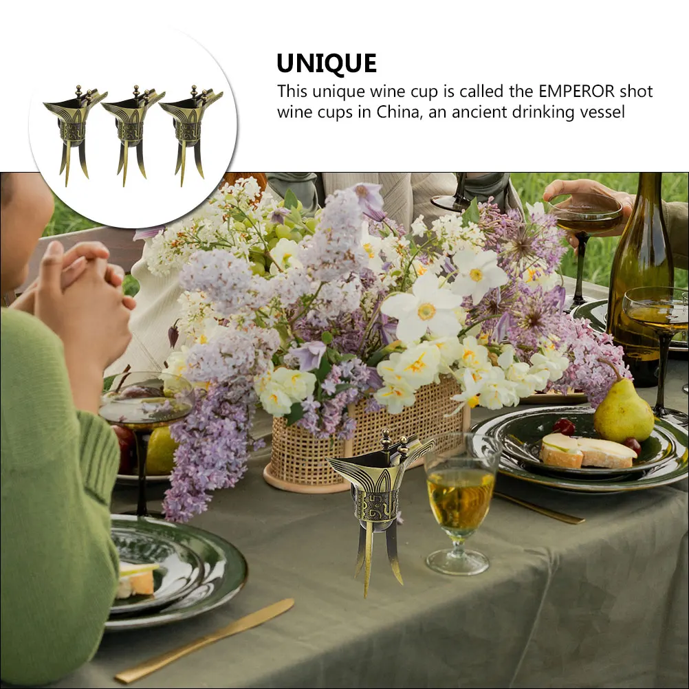 

3Pcs Chinese Ancient Cup Amulet Decor Dinner Liquor Cup Unique Wine Supplies for Valentine's Day Gift Water Mug