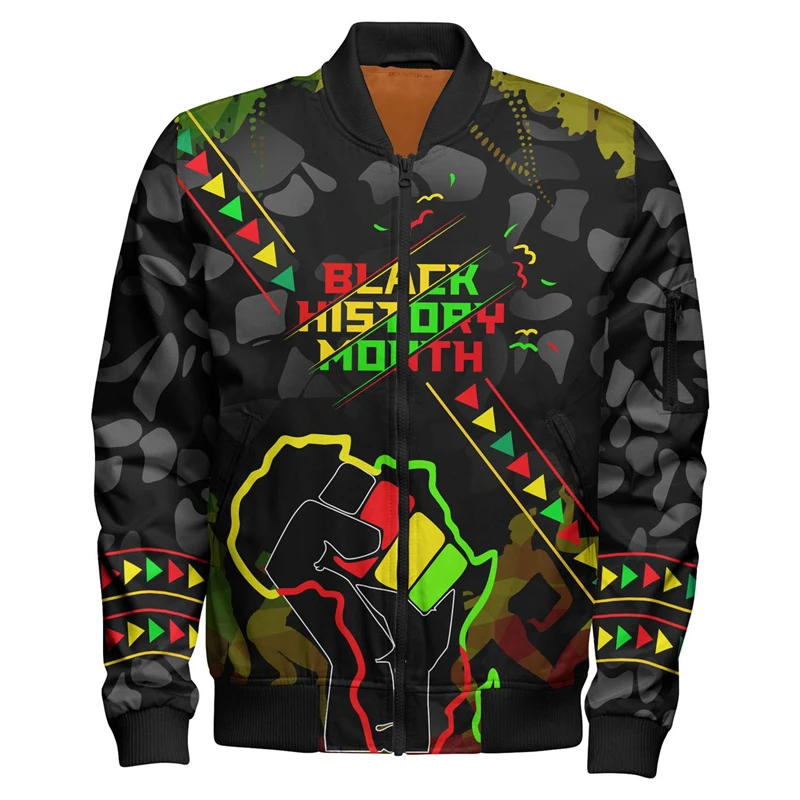 New African Zipper Bomber Jacket Pattern 3D Jacket Men Women Harajuku Hip Hop Coat Fashion Stand Collar Zip Up Sweatshirt Tops