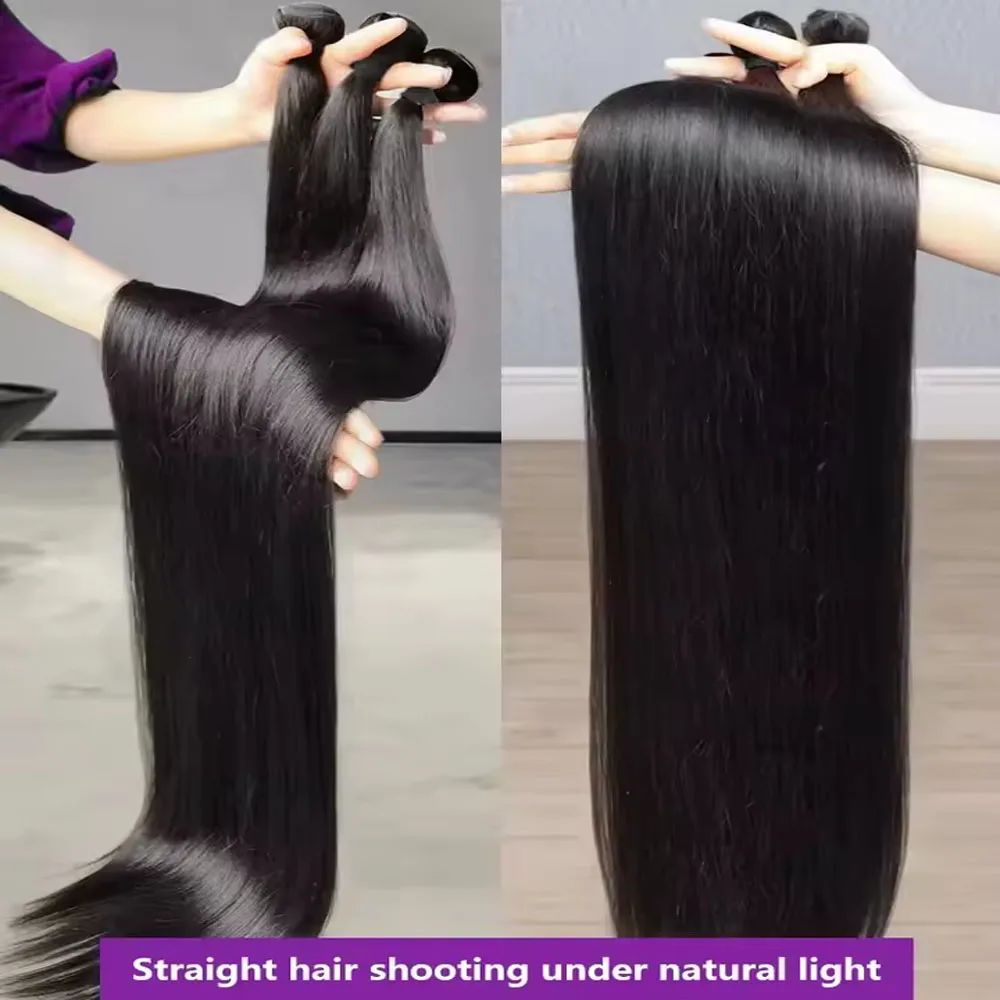 28 30 32 بوصة العظام مستقيم 100% شعر بشري حقيقي حزم شعر طبيعي مفرود حزم الشعر الخام ضفيرة شعر برازيلي ملحقات