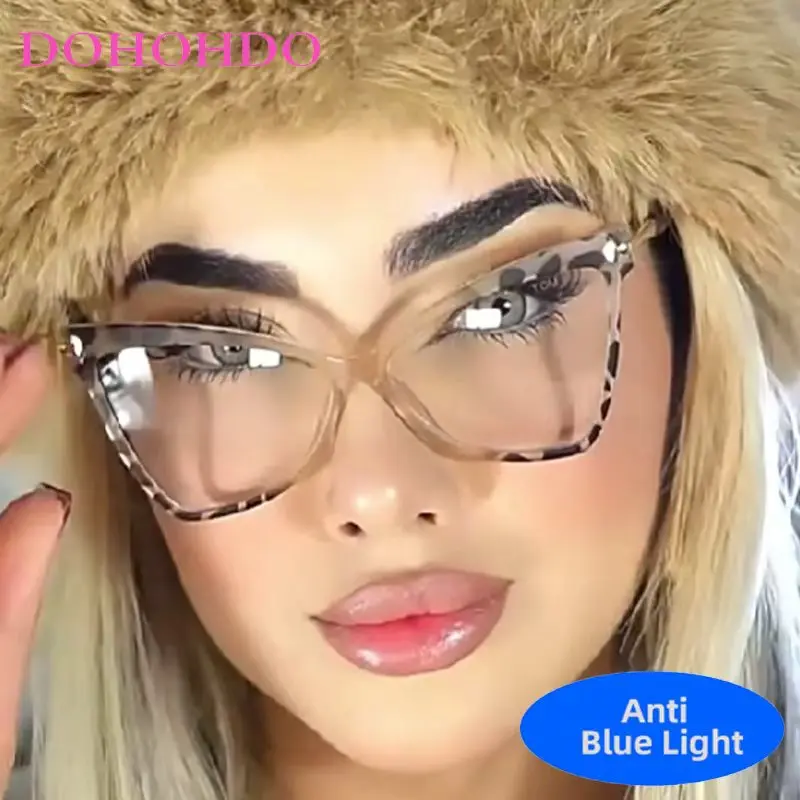 

Trending Metal Leg Inverted Triangle Cat Eye TR90 Anti-Blue Light Women Glasses Men Computer Games Optical Eyewear Female Lentes