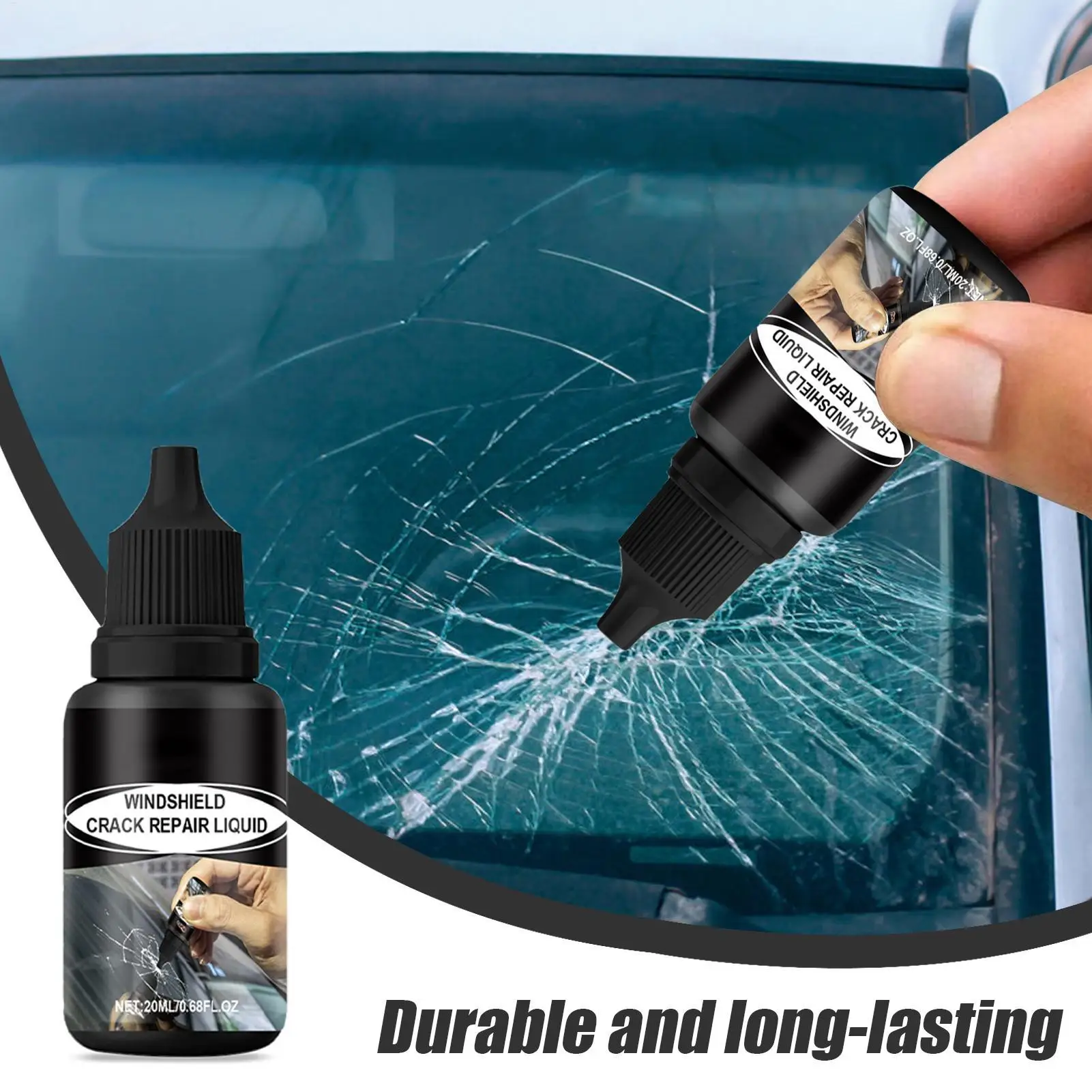 Professional Windshield Crack Repair Kit with UV Light Liquid Resin for Car Glass Chip Scratch Fixing DIY Maintenance Tool Set