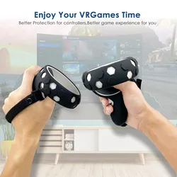Controller Protective Cover Easy To Clean Silicone Easy To Install Comfortable VR Controller Grip Cover Adjustable for Quest 2