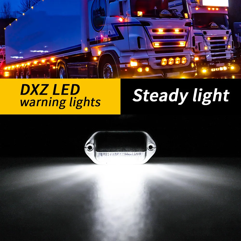 2pcs White LED License Plate Light 12V 24V DC Waterproof 6-SMD License Plate Lamp Taillight For Truck SUV Trailer